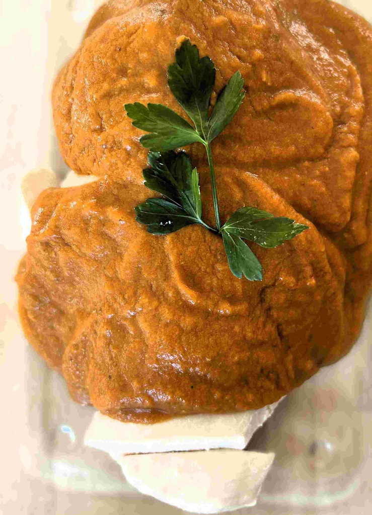 Emincé de poulet à la sauce tandoori revisitée au lait de coco, riz complet et légumes de saison - Mardi